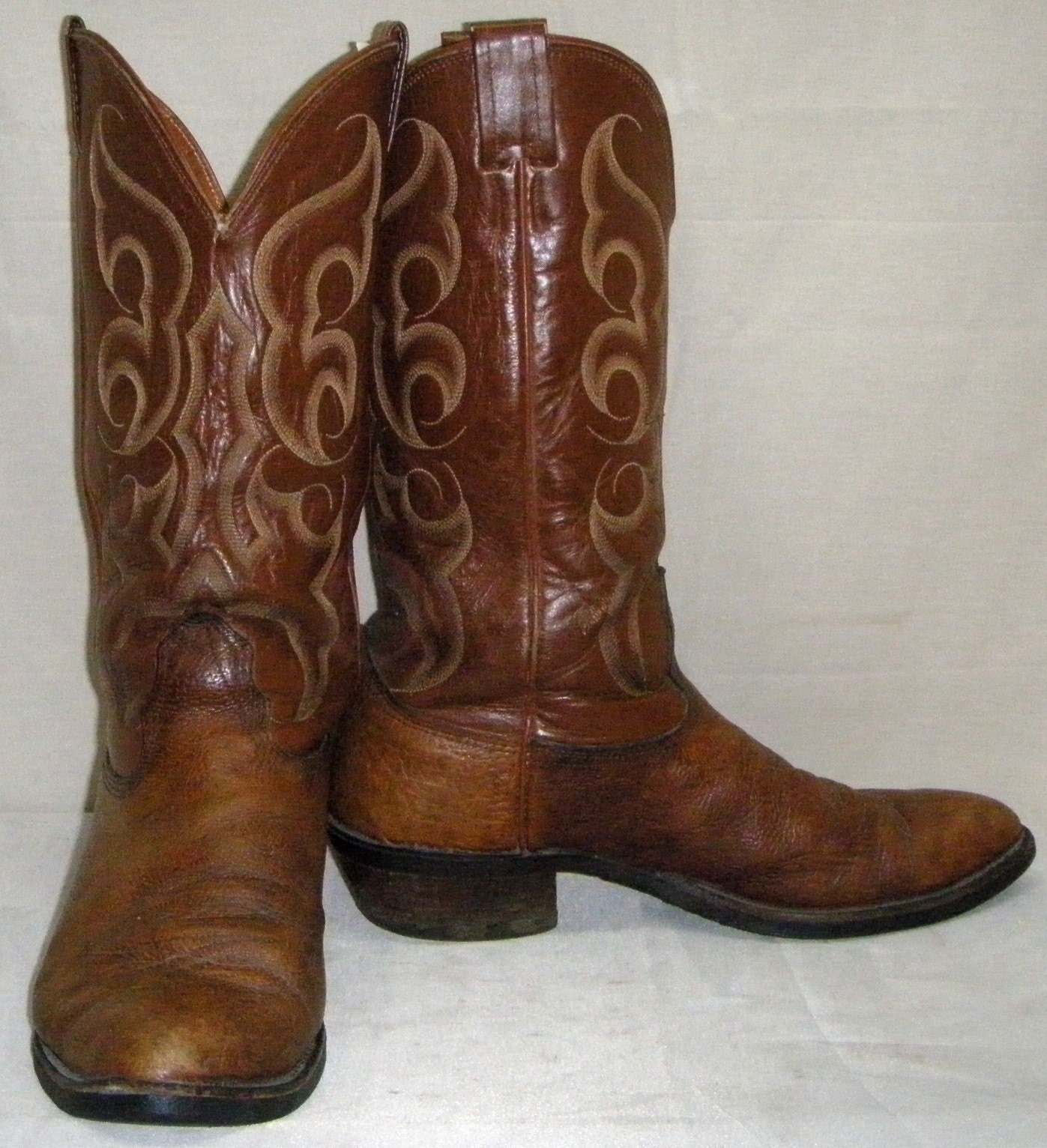Vintage Nocona Cowboy Western Leather Boots Mens 10D Womens