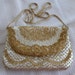 vintage purse, clutch, evening, 80's vintage, gold and silver