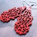 Red Oriental Wooden Earrings