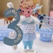 Vintage Inspired SuGaR SwEeT Happy Birthday 3 Year Old Paper Posy Doll