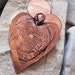 Copper Heart Pendant Focal Double Sided British Textured Antiqued and Riveted