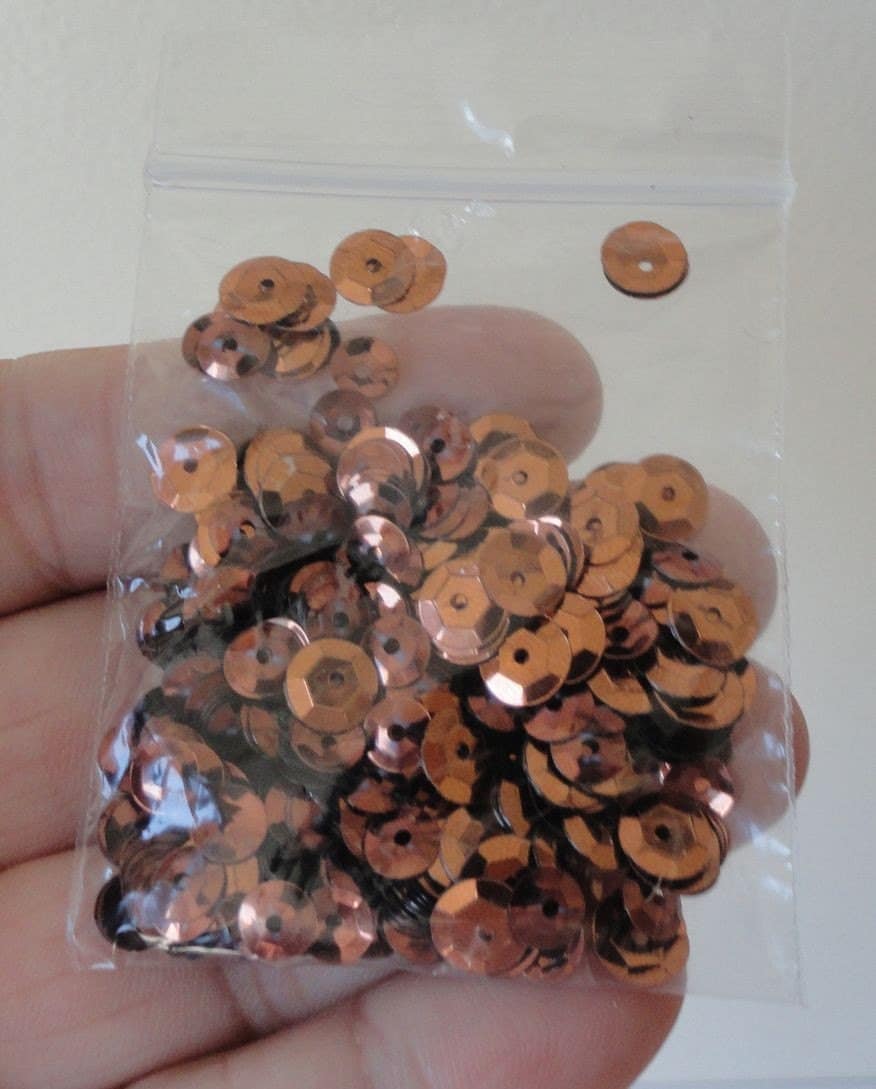 Brown Copper and Gold Sequence Beads Bag set of 2