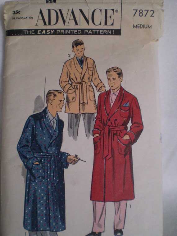 1950s Vintage Advance Mens Robe Size Medium Pattern