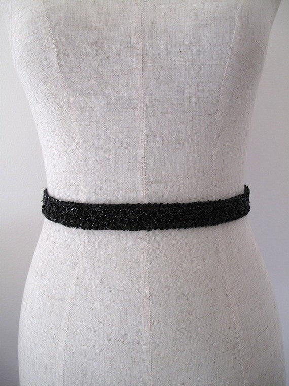 black sequin sash belt