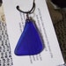 Cobalt Blue Tumbled Vintage Beach Sea Glass Pendant Necklace Newfoundland
