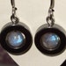 Labradorescence Exists Labradorite Faceted Center Hematite Circle Dangle Earrings EaringsTitanium Ear Wires Hypo Allergenic Blue
