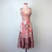 SALE 70s dress / pink floral ruffle spring lace (xs - s)