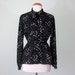 70s black sheer chiffon blouse (m - l)