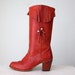 70s leather fringe heeled boots 7.5