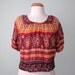 SALE 80s blouse / india cotton smocked crop top (m - l)