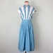 on hold... on hold... on hold.... 40s dress / baby blue stripe fitted waist cotton summer (xs - s)