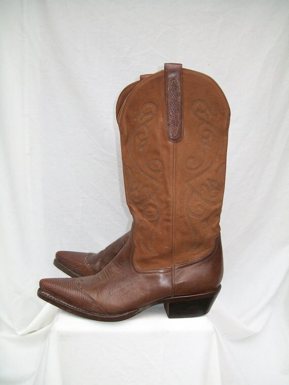 Gorgeous Cinnamon Brown Cowboy Boots NINE WEST by gottabvintage