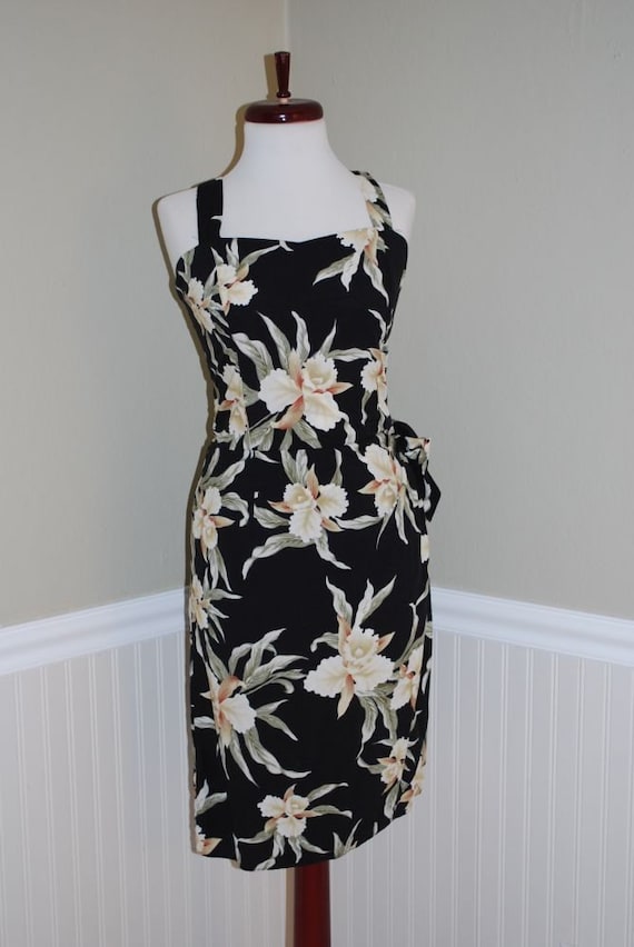 80S VINTAGE HAWAIIAN SARONG DRESS L