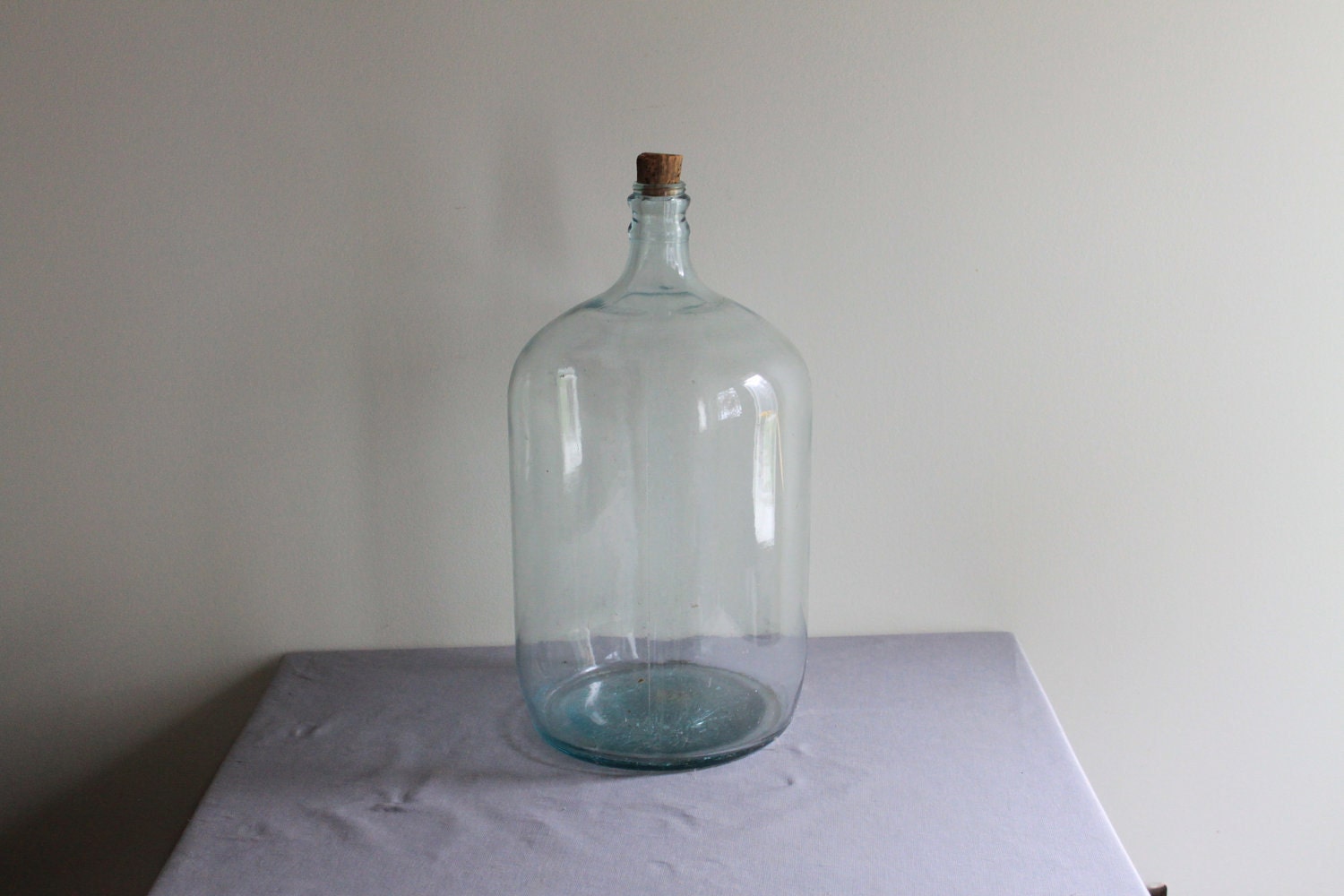 vintage large blue glass carboy bottle