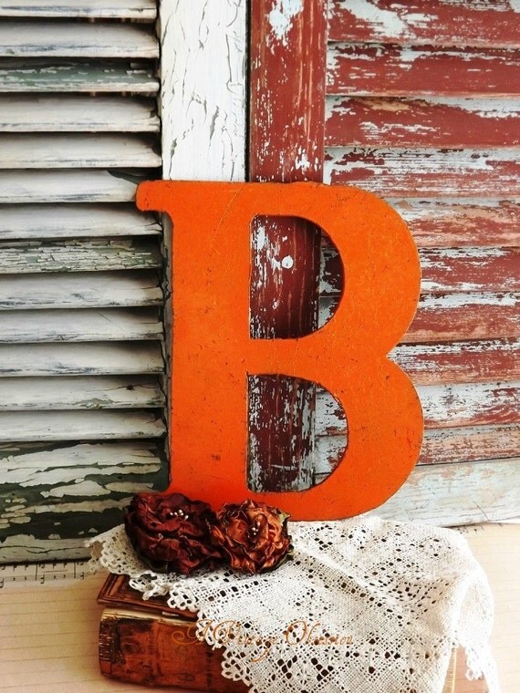 Initial B Letter B Vintage Metal Sign By Avintageobsession On