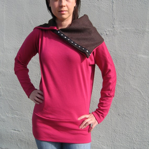 40% off READY TO SHIP S/M Cotton Sweatshirt with Open Cowl