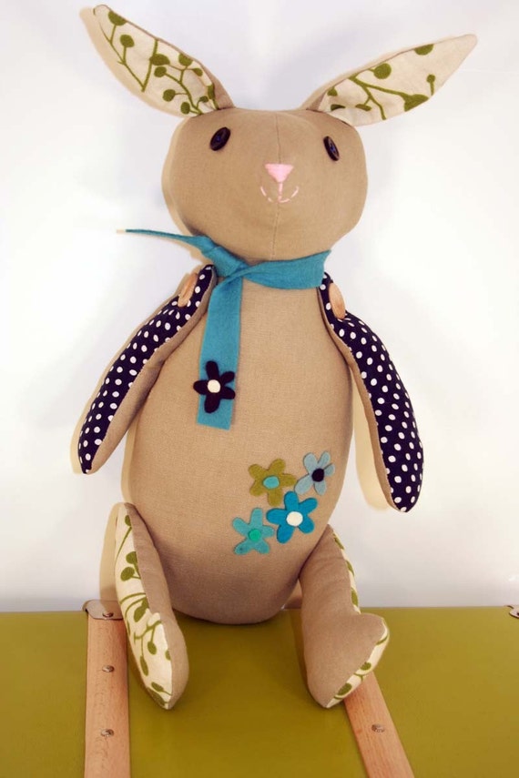 Handmade Rabbit Doll Mostly Marvelous Ms. by birdandlittlebird
