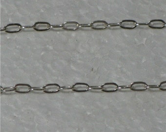 Sterling Silver Drawn Flat chain, (2mm) 2 foot