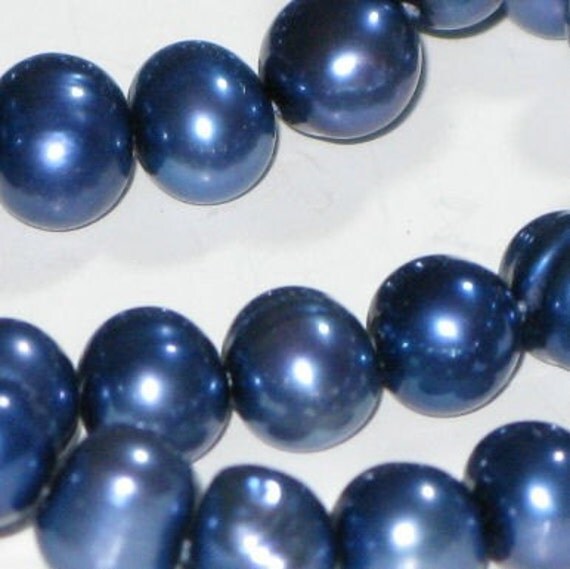 Dark Blue Pearls Natural Cultured Potato pearls 56mm 16