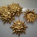 6 large brass sun charms