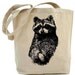 Canvas tote bag - Raccoon tote bag- recycled