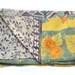 Vintage Reversible Quilt - Twin size - katha traditional quilts -Floral print - Vintage Blanket - bedcovers - full size / Queen size