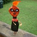 Folk art SALE Pumpkin girl art doll halloween doll ornament