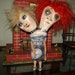 Halloween doll freak show 2 headed doll Twilight Zone steampunk doll paper clay doll