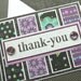 Thank You Card with Matching Embellished Envelope - Black Lilac