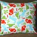 SALE - Dinosaur Pillow - Removable Cover - 14 x 14