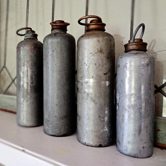 vintage Dutch hot water bottle great patina for an industrial
