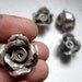 3 Beautiful Hilltribe silver roses - flower pendants - 24 mm 9.5 grams each