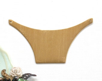 2 blank jewelry pendant necklace bibs. 73mm x 39mm (ST205).