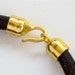 10 sets gold jewelry End Caps with hook clasp for leather. 5.8mm inside diameter
