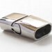 1 Stainless Steel CLASP end cap for leather jewelry. Slide magnetic. 6mm x 12mm inside diameter