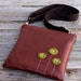 LAST ONE - Leather Messenger Sling iPad or Kindle Bag - Green Blooms on Clay