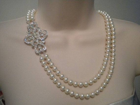 Items similar to Bridal Jewelry Pearl Necklace Wedding Jewelry Bridal ...