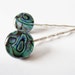 Natural paua shell silver hairpin set. Bobby pins.