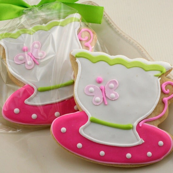 vintage bowed) bagged cup tea (12 favors  Favors Tea Cookie cookies, cup and