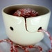 yarn holder, knitting bowl, crochet bowl, Handmade Stoneware Pottery, white