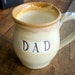 DAD Mug, Coffee Cup, Chocolate Brown and Oyster Grey, Hand Made Earthenware Pottery, Ready to Ship