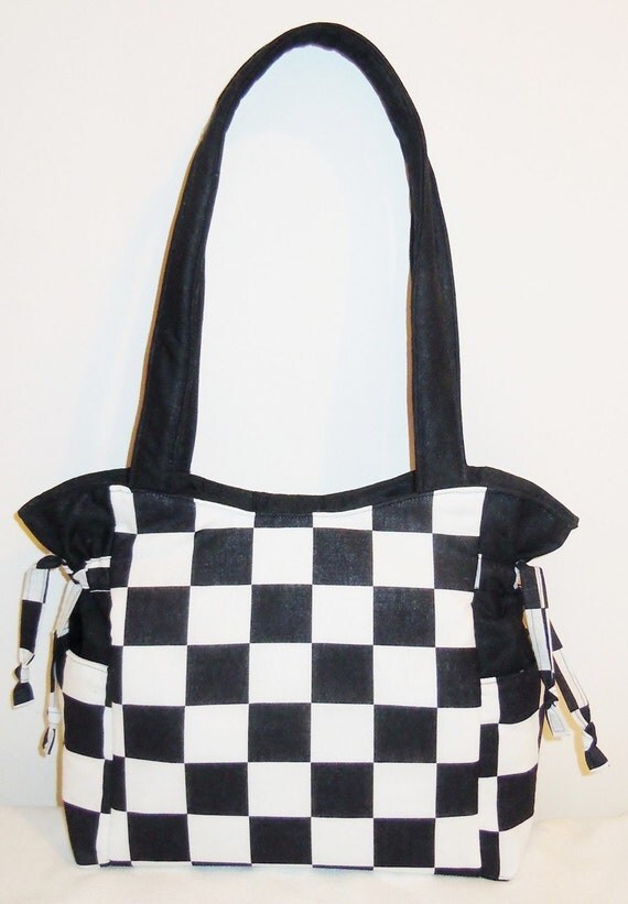 Checkered Backpack Purse