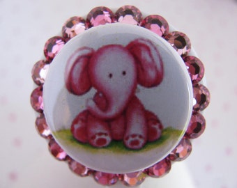 Nurse Retractable ID Badge Reel, ID Badge Holder, Elephant Badge Reel, Pediatric Id Badge Holder,Name Tag Holder,Bling Badge Reel, Cute Reel