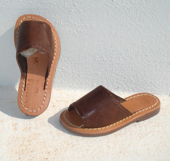 Handmade Roman children leather Sandals from Greece, US size 7, EU ...