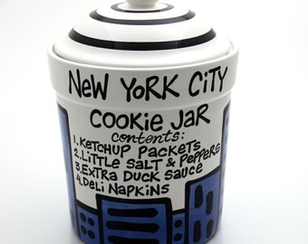 PREORDER New York City Cookie Jar Funny Gift , can be personalized, allow 3 weeks to make