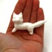 THREE miniature woodland Ceramic Animals Fox Deer Owl