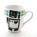 SALE Robot mug with blue and green squares