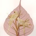 Parrots handmade leaf art. Avian art. Not a print, handmade with rice leaves, signed art. No 2 leaves or leaf are art exactly alike