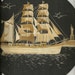 Texas Tall ship Elissa by the Statue of Liberty in New York. Handmade leaf art Collecible art. Circular shape. Wall Decoration.