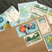Ballooning III .. floral .. UNused Vintage Postage Stamps .. post 5 letters